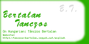 bertalan tanczos business card