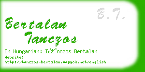 bertalan tanczos business card